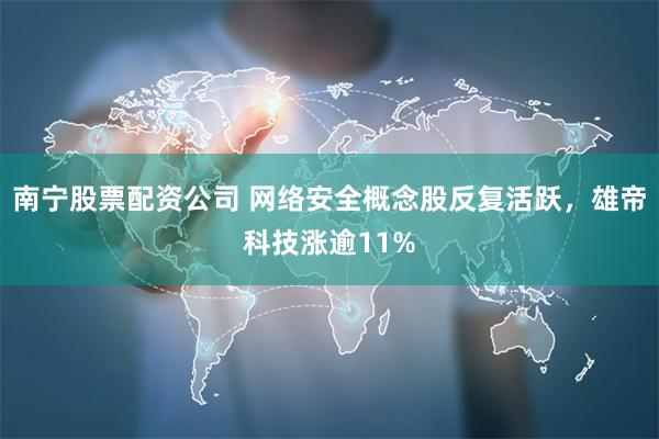 南宁股票配资公司 网络安全概念股反复活跃，雄帝科技涨逾11%